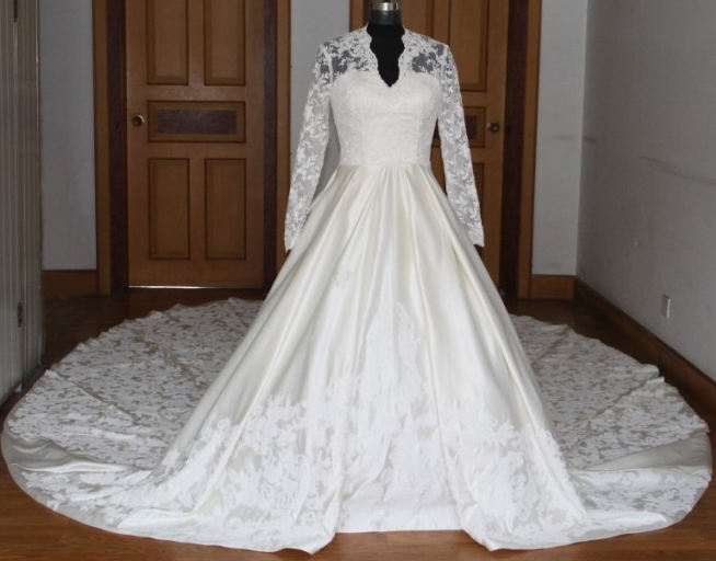 lace overlay wedding gown