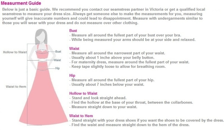 wedding dress measurements